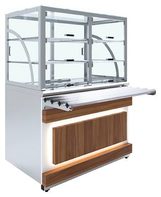 Прилавок холодильный Luxstahl ПХК (С)-1200 Premium Eco Wood